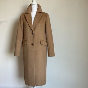 GAP Women's NWT Small Wool Long Top Coat, Classic Camel